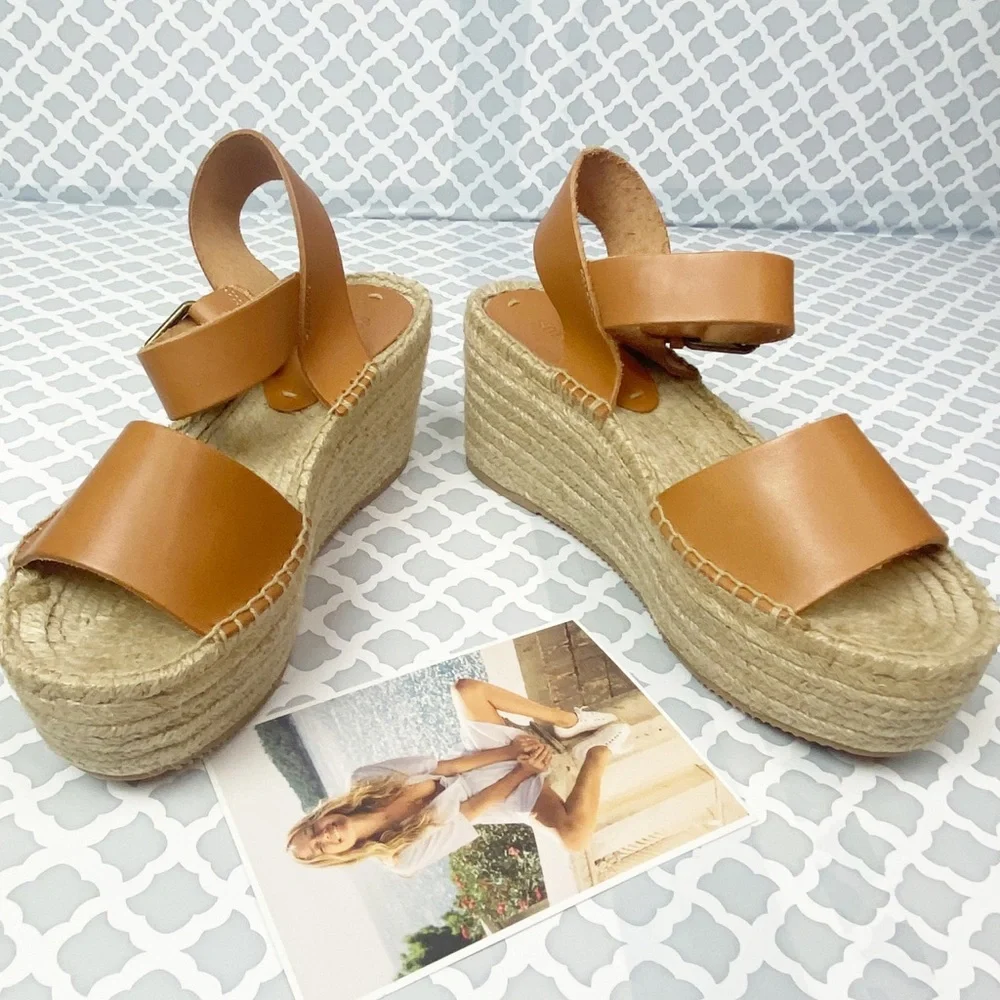 NIB Soludos Minorca High Platform Leather Sandal
